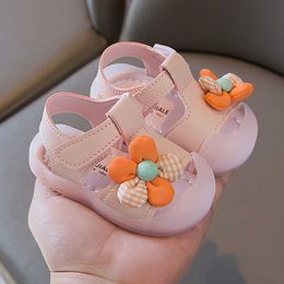 Sandals Summer Beach Sandals For Girls Korean Style PU Leather Cute Toddler Shoes Ergonomics Anti-slippery Footwear For Kids AA230518