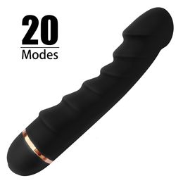 Adult Toys 20 Modes Vibrator Soft Silicone Dildo Realistic Penis Strong Motor G-spot Clitoral Stimulator Female Masturbator Adult Sex Toys 230519