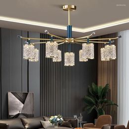 Chandeliers Nordic Light Luxury Crystal Living Room Chandelier All Copper Post-modern Dining Simple Creative Individuality Chinese