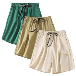 Active Shorts Women's Loose Casual Cotton Elastic Wide Leg Pants Womens Sweat With Pockets