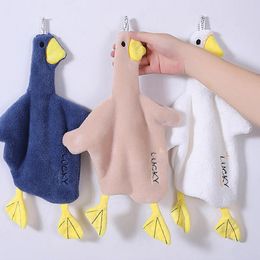 INS Lovely Duck Hand Towels Kitchen Bathroom Soft Quick Dry Towel Absorbent Household Hand Towel Hanging Wash Hands Towel