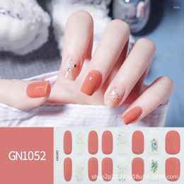 Nail Stickers 2023 Gradually Changed 16 Finger Baking Free Gel Polish Bronzing Colour Sticker Art Decorations