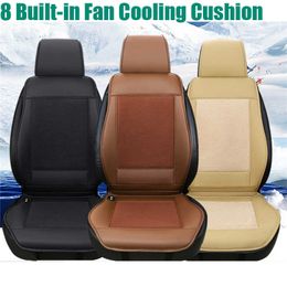 Seat Cushions Car Seat Cover 8 Built-in Fan Car Ventilation Cool Cushion 3D Cooling Fan Cushion Fan 12V 3 Speed Blowing Cool Summer Air Cooler G230519