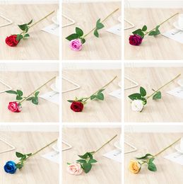 Wedding decoration flowers flannelette mini Simulated rose fake bouquet romantic flowers at home arranging Artificial roses LT457