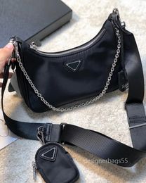 Women Crossbody Bags Nylon Hobo Designer Cross Body Shoulder Bag Edition 2005 Fashion Classic Totes Handbags Chain and Wide Strap with Coin Pouch