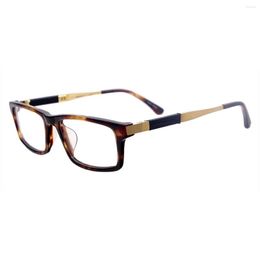 Sunglasses Frames Men Acetate Full Rim Rectangular Glasses With Titanium Temples Prescription For Rx Optical Lenses