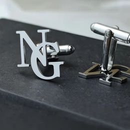 Custom Cufflinks for Mens Personalised Logo Name Letter Stainless Steel Suit Shirt Button Wedding Groomsmen Gift