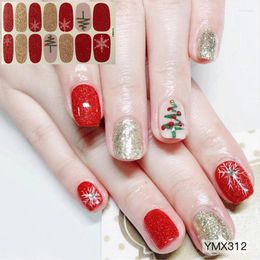 Nail Stickers Christmas Art Wholesale Full Cover Cartoon Decals Self Adhesive Santa Claus Snowflate Decor For Manicure