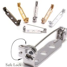 20pcs 20 25 32 38mm Brooch Clip Base Pins Blank Safe Lock Brooch Pin Base Badge Holder For DIY Jewellery Making Findings Supplies