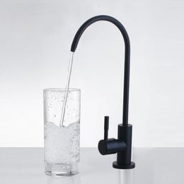 Kitchen Faucets European Style Black 304 Stainless Steel Vertical Single Cooling Water Purifier Sink Faucet