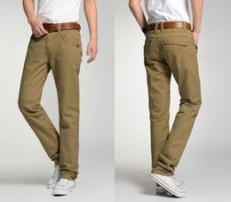 Men's Pants Men's Casual Fashion Cotton Pocket Big Size Straight Leg Long Man Trousers Bottoms Khaki Black Army Green 34 38