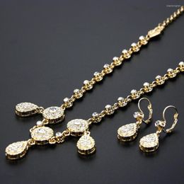 Necklace Earrings Set Neovisson Fashion Style Algeria Hair Chain Headband For Women Earring Arab Bride Wedding Jewelry Gift 2023