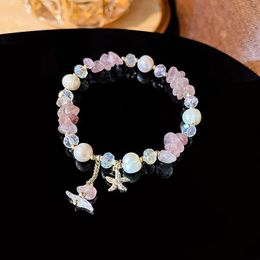 Charm Bracelets Korean Trendy Starfish Pearl For Women Bohemia Crystal Female Delicate Jewelry Cuff Bangles Gift