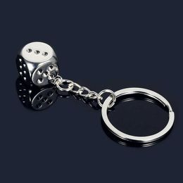 Keychains Metal Alloy Dice Keychain Personality Creative Dice Key Chain Keyring Bag Keychains Key Holder Unisex