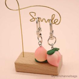 Keychains Heart Peach Fruit Food Keychain Cute Creative Cartoon Minimalist For Women Men Best Friend Gift Key Ring Jewelry