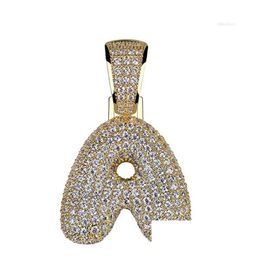 Pendant Necklaces Hip Hop Jewellery Initial Letter Necklace Bubble Chain Iced Out Chains Gold For Men Women Acc026 Drop Delivery Pendan Dhguf