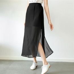 Skirts 2023 Long Split Skirt Women Sexy High Waist Straight Femme Balck Red Ankle Length Faldas Streetwear Plus Size 5XL