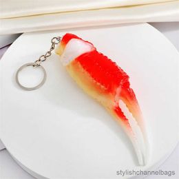 Keychains Simulation Food Crab Claws Pendant Keychain Key Ring For Women Men Gift Creative Funny Cute Cool Seafood Bag Box Jewelry