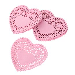 Table Napkin 250 Pcs Heart Shaped Paper Doilies Utensil Tray Decorative Flatware Food Mat