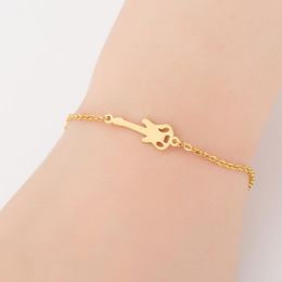 Charm Bracelets Guitar For Women Stainless Steel Adjustable Gold Bracelet Accessories Ladies Charms Chain Boho Jewelry