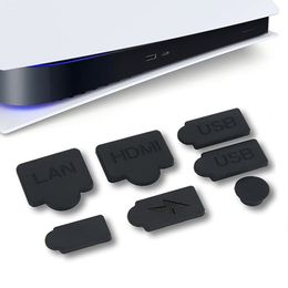 2 Sets of 7 Pieces Silicone Dust Plugs Compatible with Ps5 Digital amp Disc Edition Console Dust Cover, USB HDMI Interface Type A C LAN