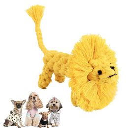 Dog Cotton Rope Toy Cute Weaving Lion Shape Chew Toy 15.5cm Pet Dog Knot Bite Resistance Molar Toy for Small Dogs