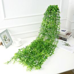 Decorative Flowers 120cm Artificial Plants Green Leaf Ivy Vine Wall Home Decoration Accessories For Living Room Cesped Jardin Exterior