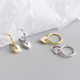 Hoop Earrings Women's Simple Style Small Tiny Thin Huggies With Heart Cute Romantic Female Earring Accessories Jewellery