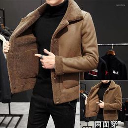 Lana da uomo Casual Teddy Cappotto caldo di lana Giacca Capispalla maschile Inverno Pelle scamosciata Spessa pile Uomo Capispalla Cappotto Abbigliamento di lusso 8XL