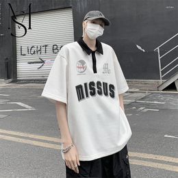 Mens High Street Retro Shirt Short-sleeved T-shirt Boy Summer Hong Kong Style Fashion Handsome