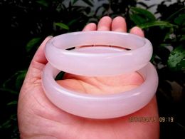 Bangle Beautiful Fashion Natural Primary Pink Agate Chalcedony Jade Bracelet Inner Size 56mm-60mm