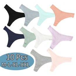 Women's Panties Sexy Women Panties 10 Color Cotton Thongs 510PCS Lots Low Rise Female Underwear G String Thong Women Bikini Lenceria Femenina 230518