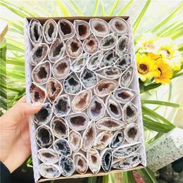Decorative Figurines Natural Agate Geode Gemstone Crystal Box For Home Decoration Reiki Healing Mineral Specimen Collection