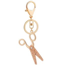 Keychains Creative Crystal Scissors Key Chains Male Personality Car Rings Women Fashion Bags Pendant Accessories Keychain