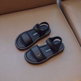 Sandals New Children Summer Sandals Boys Girls Fashion Pure Colour Simple Sandals Baby Soft Breathable Shoes Kids Open-toe Beach Sandals AA230518