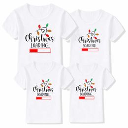 Family Matching Outfits 1 Funny Christmas Loading Printed Family Matching Christmas T-shirt Baby Kids T-shirt Couple T-shirt G220519