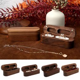 Jewelry Pouches Convenient Proposal Ring Box Wooden Storage Magnetic Ear Studs Packaging