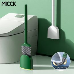 Toilet Brushes Holders MICCK WC Brush Silicone Cleaning With Detachable Handle WallMounted Tools For Bathroom Home Accessories 230518