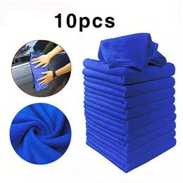 10 PCS/5 PCS Microfiber Car Cleaning Towel Automobile Motorcycle Washing Glass Household Cleaning Small Towel