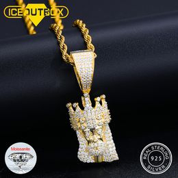 Pendant Necklaces Hip Hop Jesus Necklace Men Iced Out Full Shining Head Face 925 Sterling Silver Charm Jewelry 230519