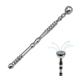 Adult Toys 140mm length Man Stainless Steel Water Flowing Metal Penis Plug Stick Catheter Urethral Sound Dilators Sex Toy For Male 230519