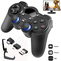 Game Controllers Joysticks 24 G Controller Gamepad Android Wireless Joystick Joypad with OTG Converter For PS3Smart Phone Tablet PC Smart TV Box 230518