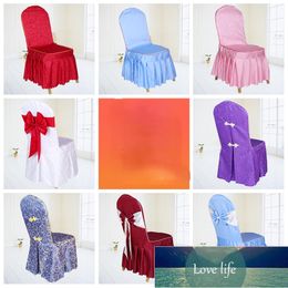 Top Thickened Elastic Table and Chair Cover Pleated Skirt Dining Chair Household Hotel Wedding Banquet One-Piece All-Inclusive Chair Cover Sets Wholesale