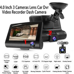 4'' Car DVR Dash Camera Dual Lens Rearview Camera Video Recorder Auto Dash Cam