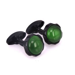 High grade design green zircon Cufflinks luxury style men's French shirt cuff buttons