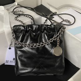 10A Mirror Quality Luxury Designers Bag Mini Bucket Bags 22 Handbag 20cm Shopping Bag Calfskin Quilted Tote Black Purse Womens Shoulder Chain Bag With Box