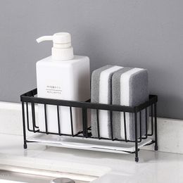 Storage Holders Racks Sink Caddy Sponge Holder Kitchen Rack For Organizer Anti Rust Sponges Scrubbers Soap 230520