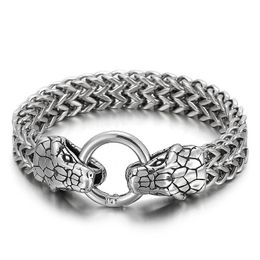 Bangle Zodiac Animal Bracelets For Men High Quality Stainless Steel Link Chain Silver Colour Bracelet Cool Boy Jewellery Accessory 2021