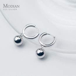 Huggie Modian New Arrive Big Balls Sterling Silver 925 Hoop Earring for Women Simple Earring Korea Style Fine Jewelry Accessories