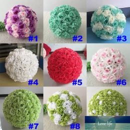 16 Colour Quality Artificial Flowers Rose Balls Kissing Ball Decorate Flower Wedding Garden Market Party Decoration Christmas Gift 5pcs